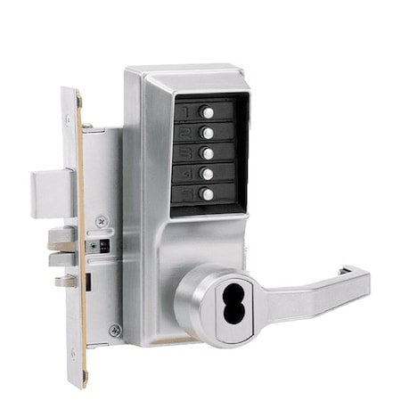 Dormakaba Simplex Mortise Combination Lever Lock, Key Override, Passage, Lockout, 6/7-Pin SFIC Prep, Les KABA-R8146B-26D-41